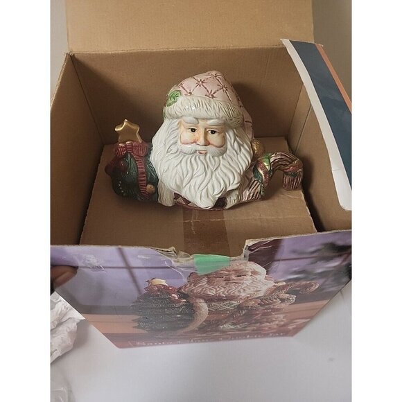 Festive Design Colorful Hand Painted Ceramic Santa Claus cookie jar 13 inches - Picture 15 of 16